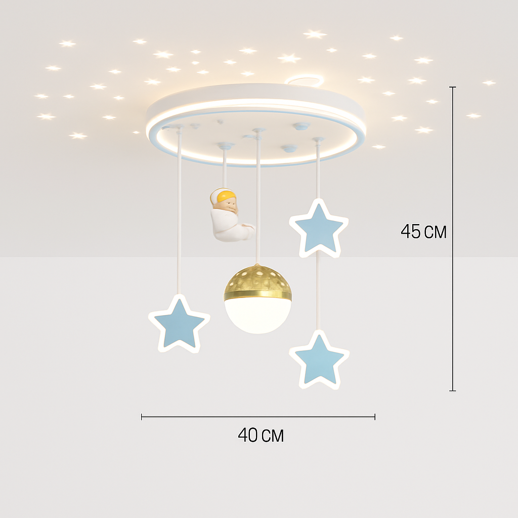 lustre astronautes lumineux pour chambre d'enfant design moderne