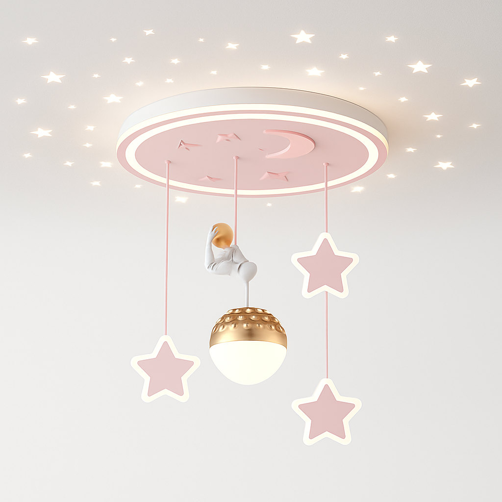 lustre astronautes lumineux pour chambre d'enfant design moderne