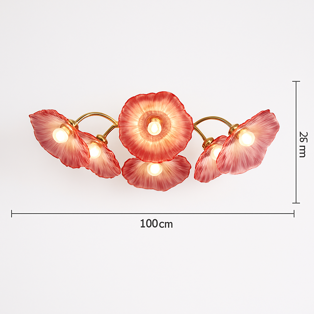 Lustre avec fleurs en verre déco nordique moderne