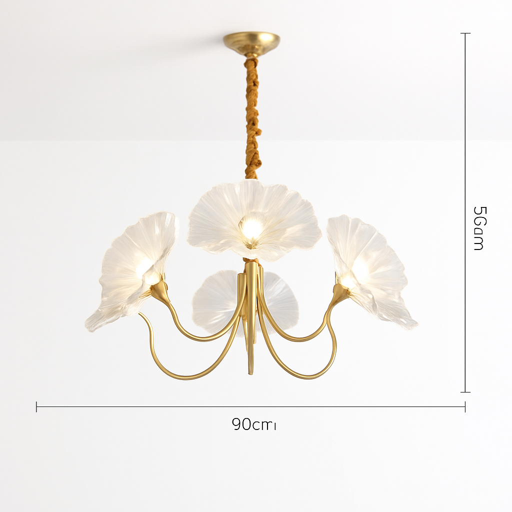 Lustre avec fleurs en verre déco nordique moderne