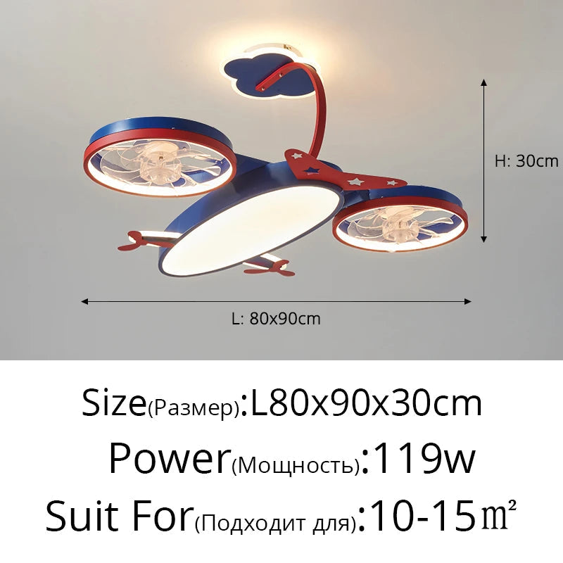 lustre avion dessin animé led pour enfants créatif