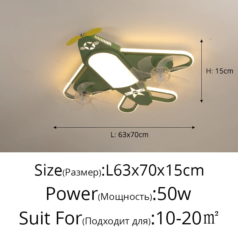 lustre avion dessin animé led pour enfants créatif