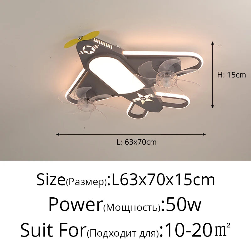 lustre avion dessin animé led pour enfants créatif