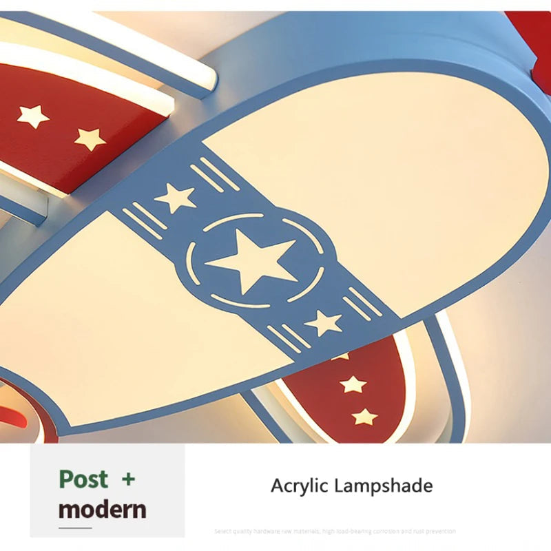 lustre avion moderne pour enfants avec éclairage télécommandé