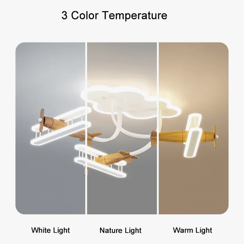 lustre avion pour chambre enfant avec télécommande
