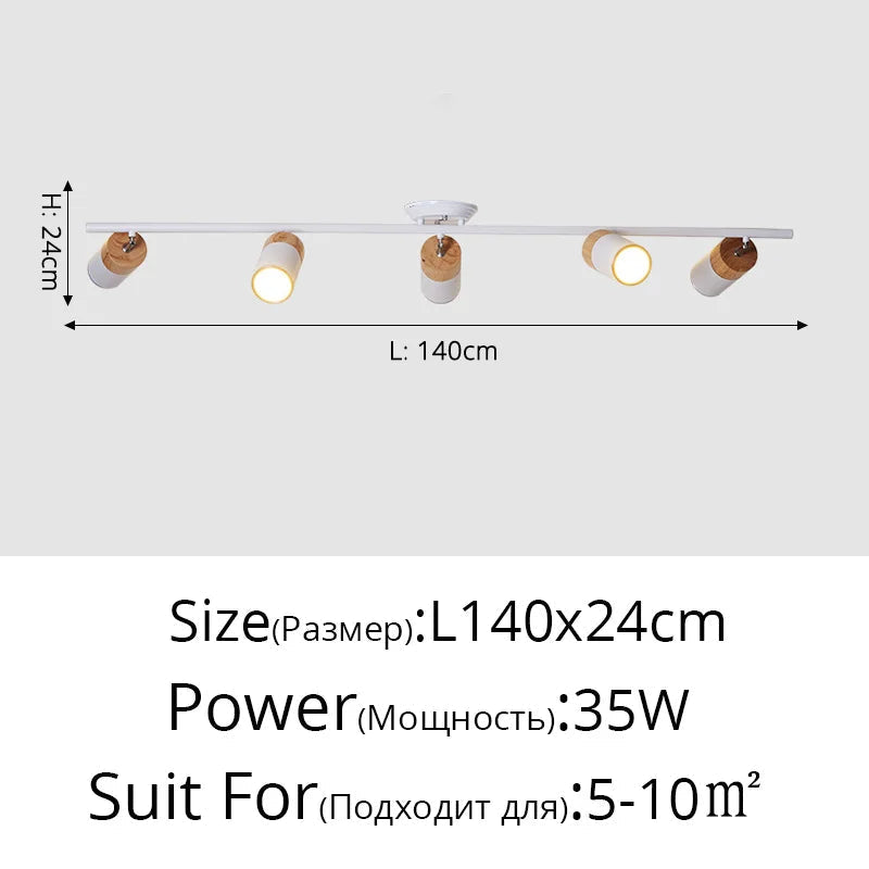 lustre à bande led nordique avec spots décoratifs pour intérieur