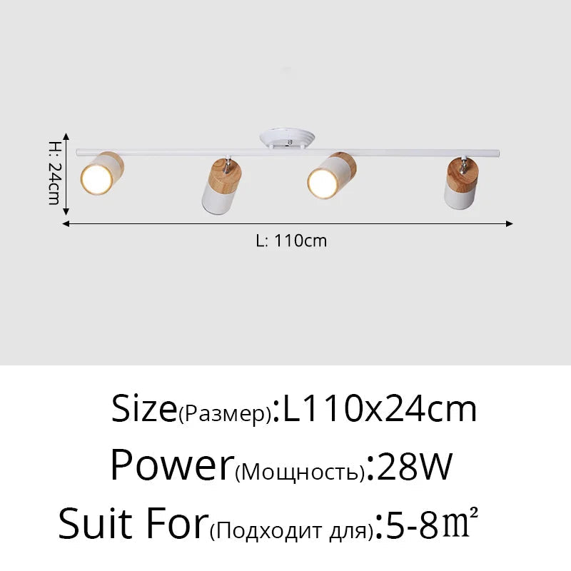 lustre à bande led nordique avec spots décoratifs pour intérieur