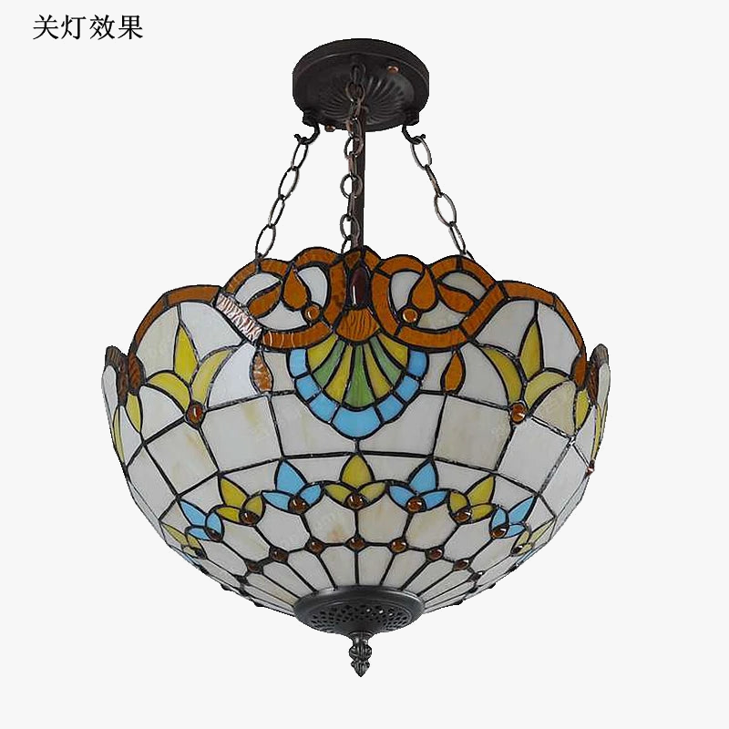 lustre baroque en verre coloré pour éclairage élégant
