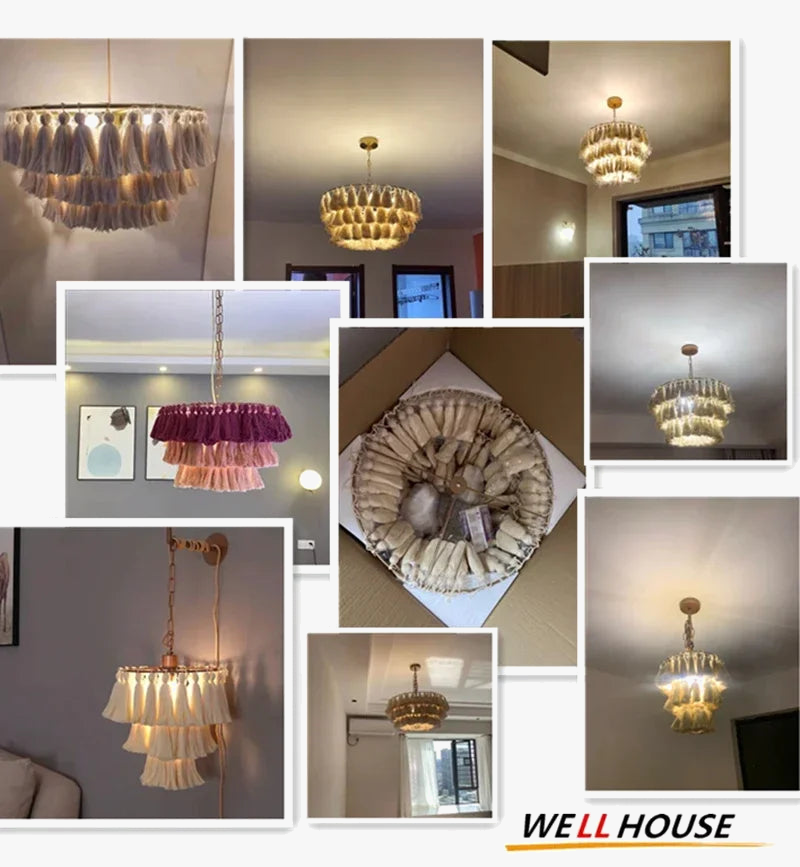 lustre bohème vintage tissé créatif pour intérieur élégant