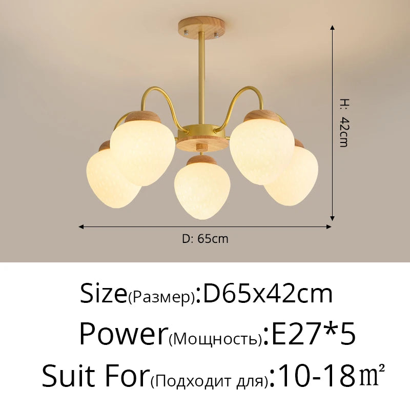 lustre bois simple art créatif pour enfants style français moderne