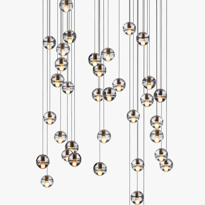 lustre boule de cristal nordique duplex villa salon restaurant