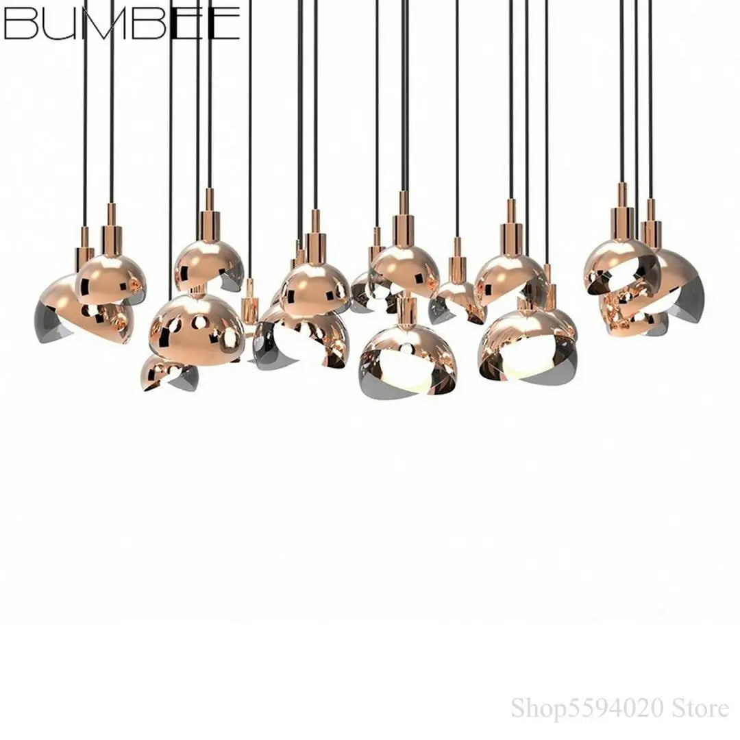 lustre boule de luxe nordique en galvanoplastie suspension post-moderne
