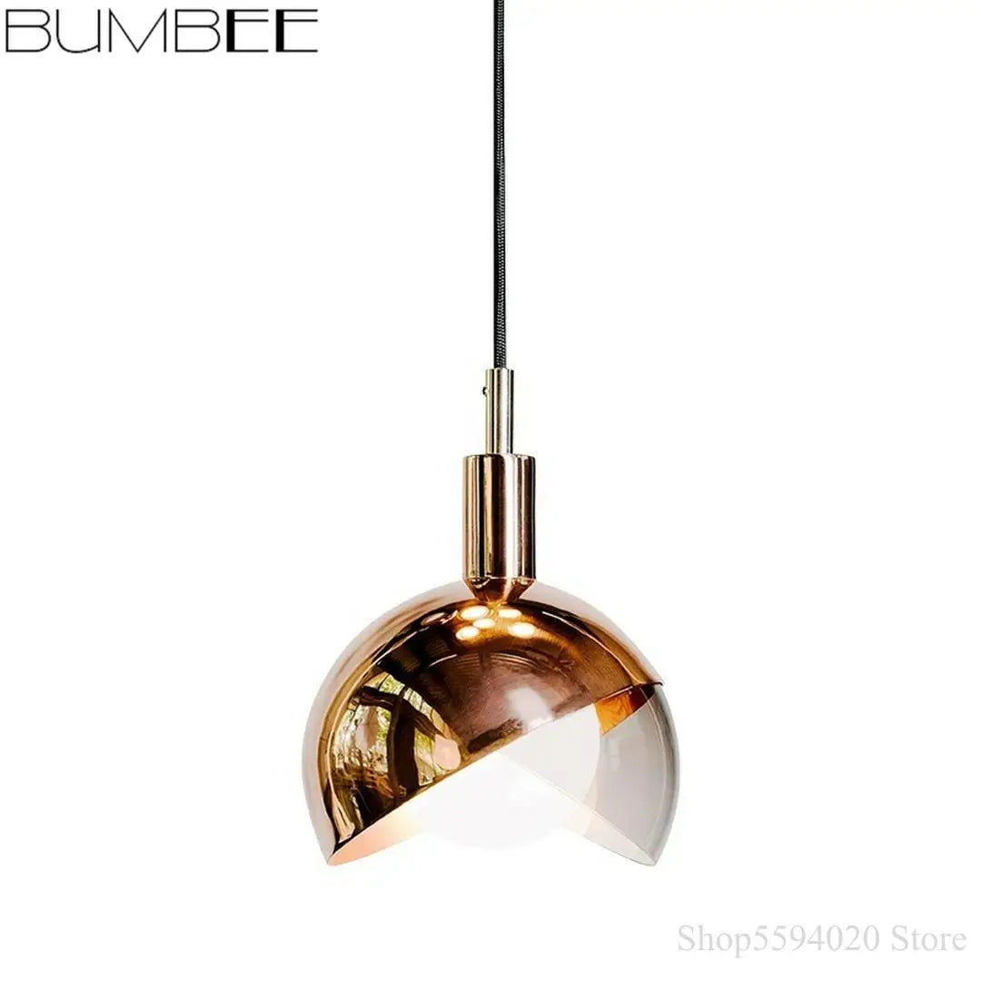 lustre boule de luxe nordique en galvanoplastie suspension post-moderne