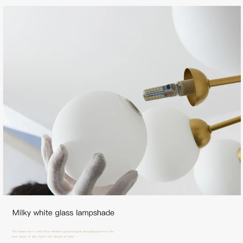 lustre boule de verre design pour intérieur moderne
