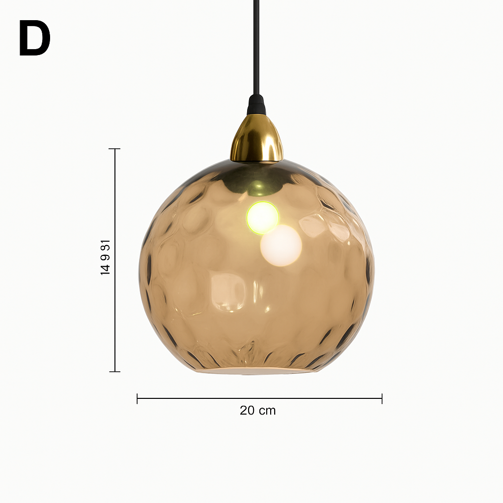 lustre boule de verre moderne grain d'eau luminaire suspendu nordique