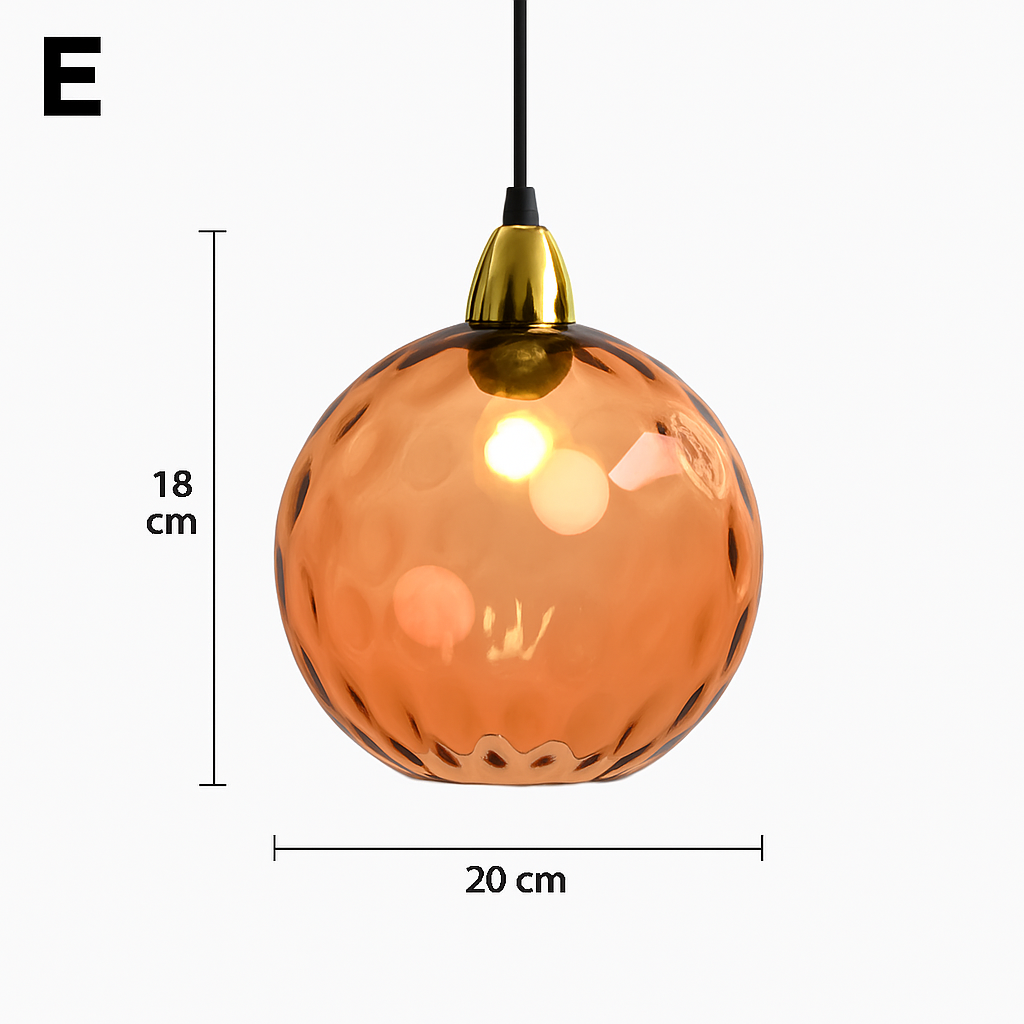 lustre boule de verre moderne grain d'eau luminaire suspendu nordique