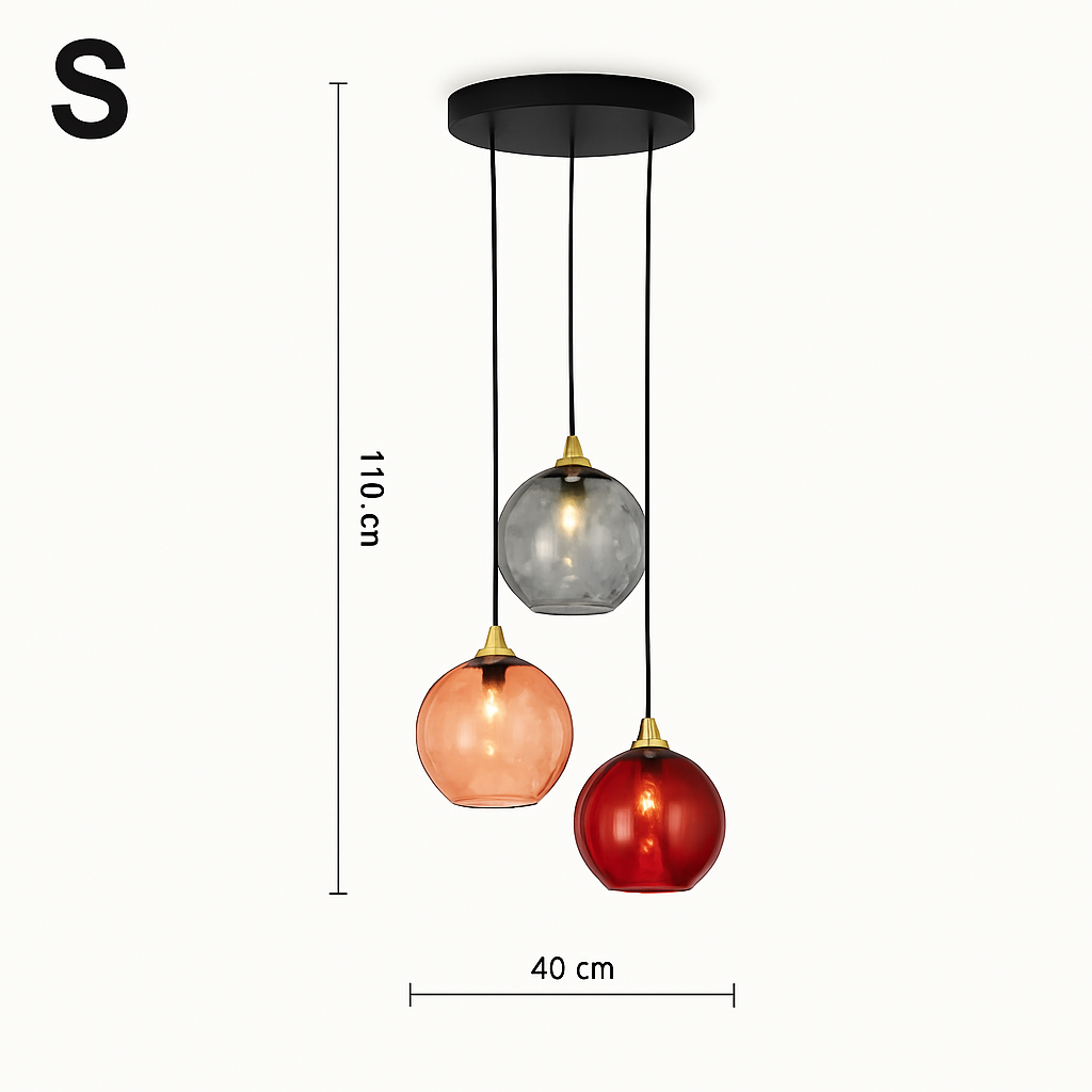 lustre boule de verre moderne grain d'eau luminaire suspendu nordique