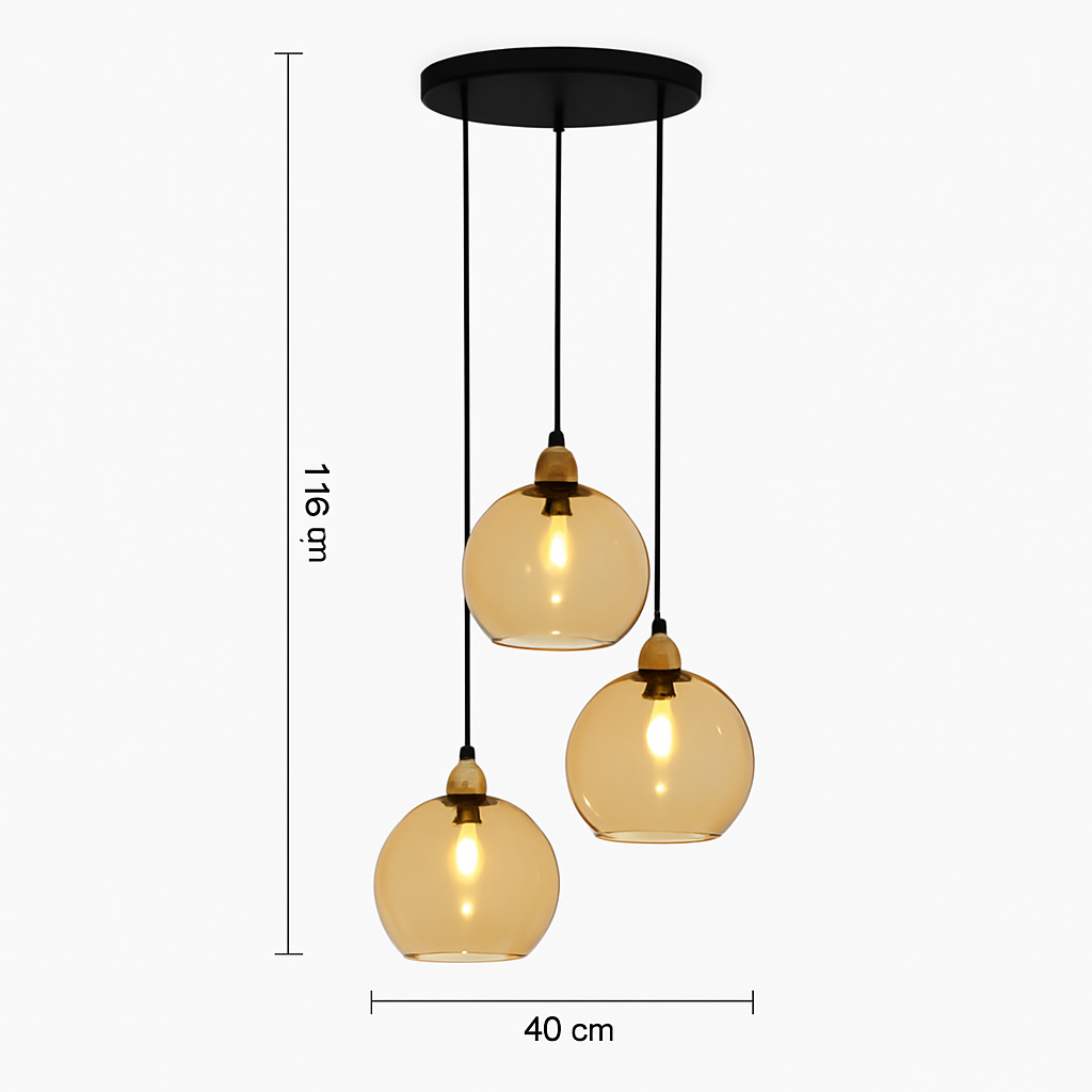 lustre boule de verre moderne grain d'eau luminaire suspendu nordique