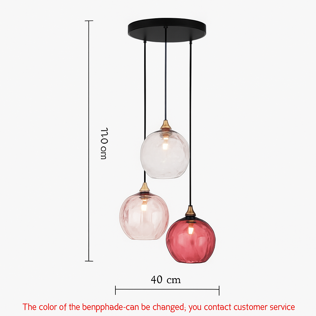 lustre boule de verre moderne grain d'eau luminaire suspendu nordique