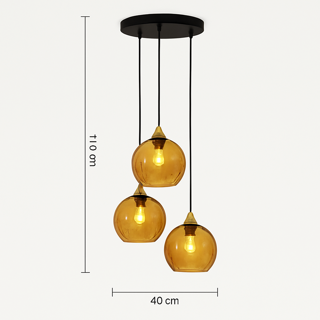 lustre boule de verre moderne grain d'eau luminaire suspendu nordique