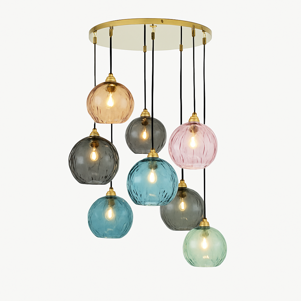 lustre boule de verre moderne grain d'eau luminaire suspendu nordique