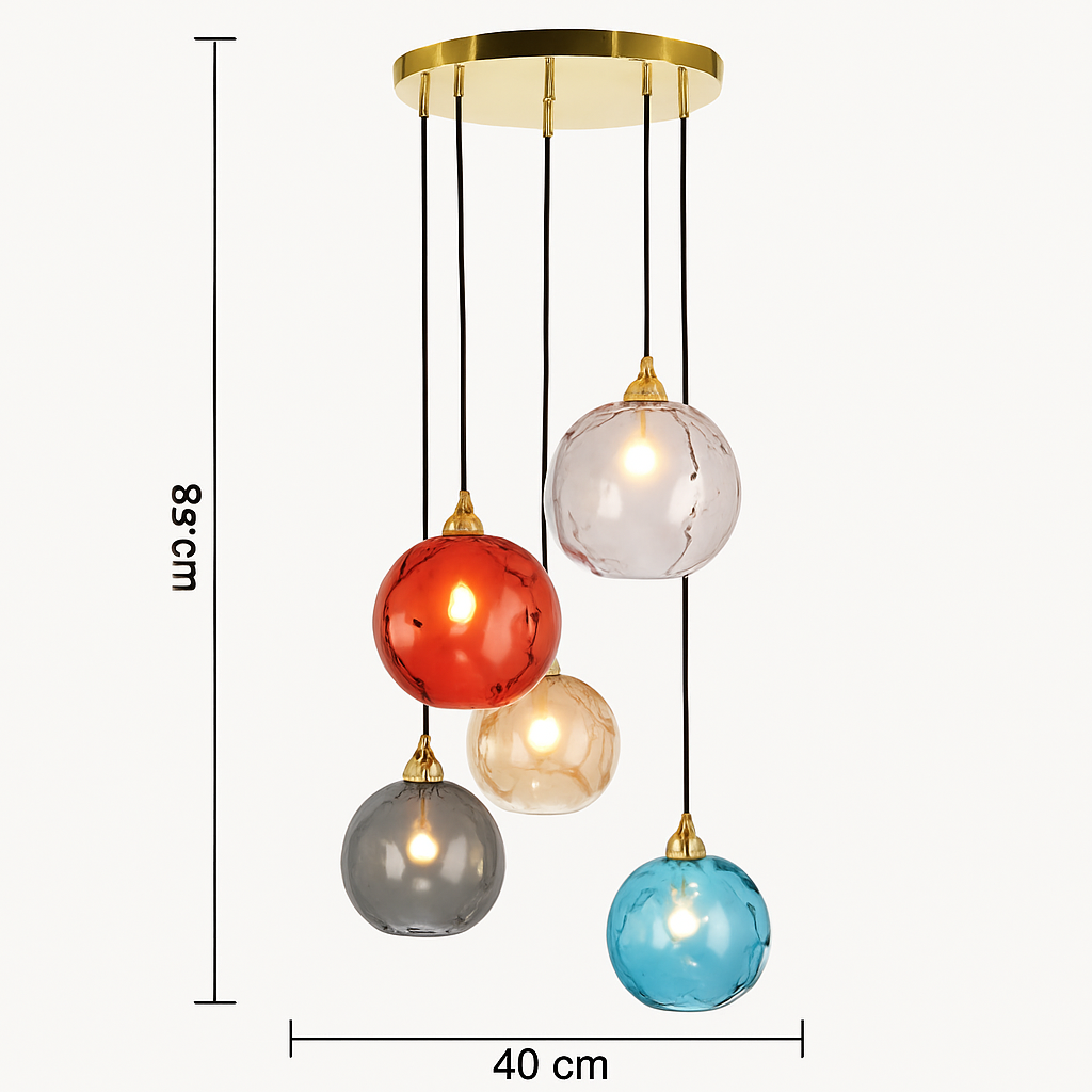 lustre boule de verre moderne grain d'eau luminaire suspendu nordique