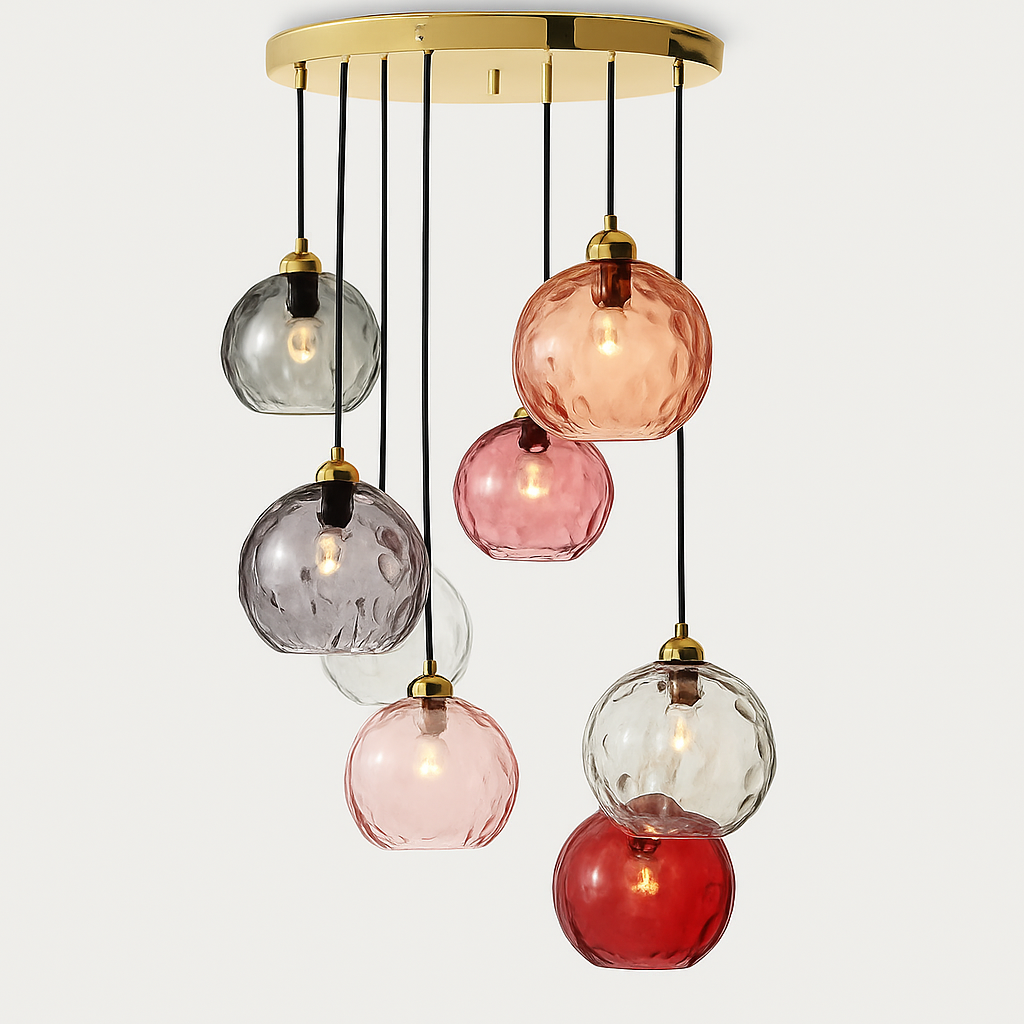 lustre boule de verre moderne grain d'eau luminaire suspendu nordique