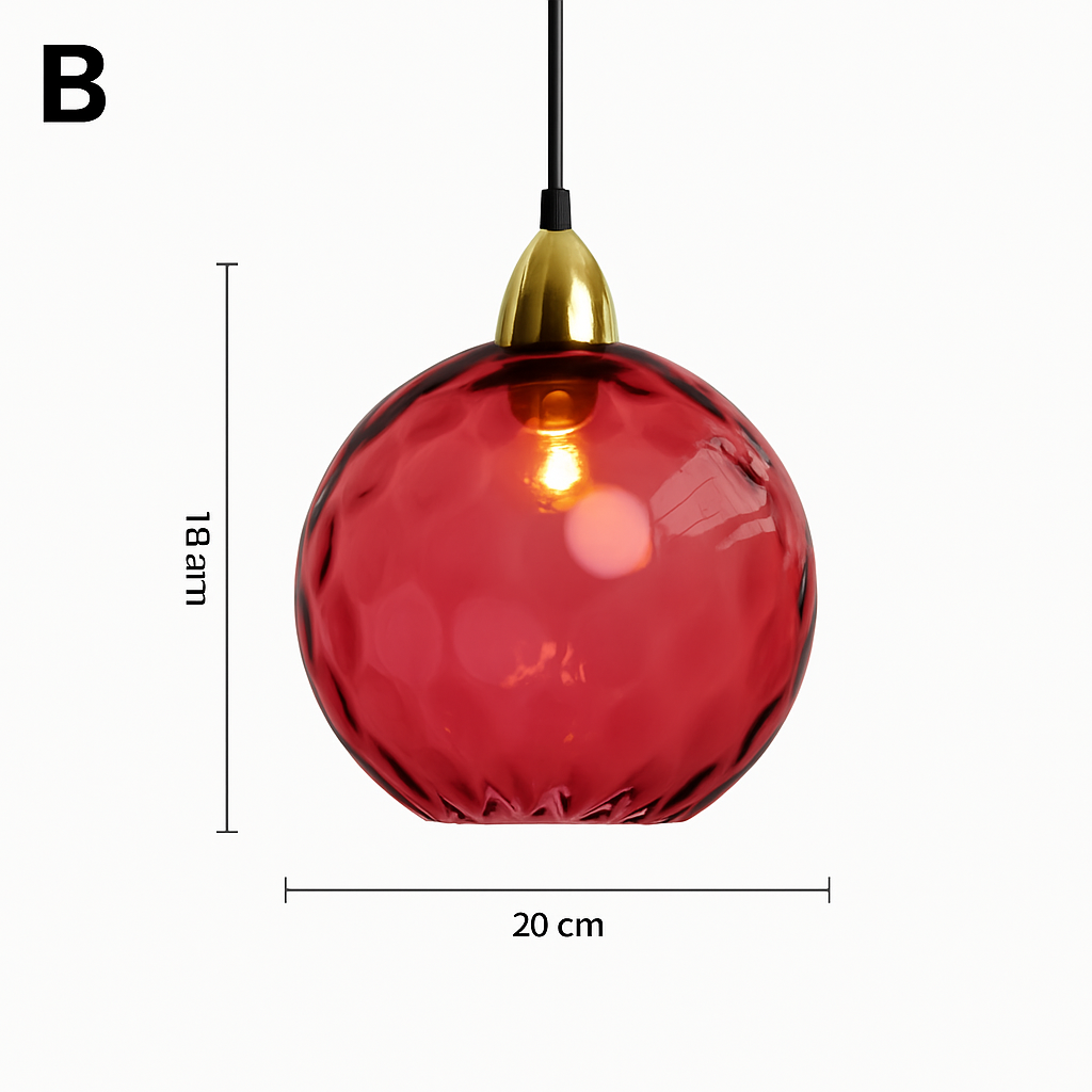 lustre boule de verre moderne grain d'eau luminaire suspendu nordique