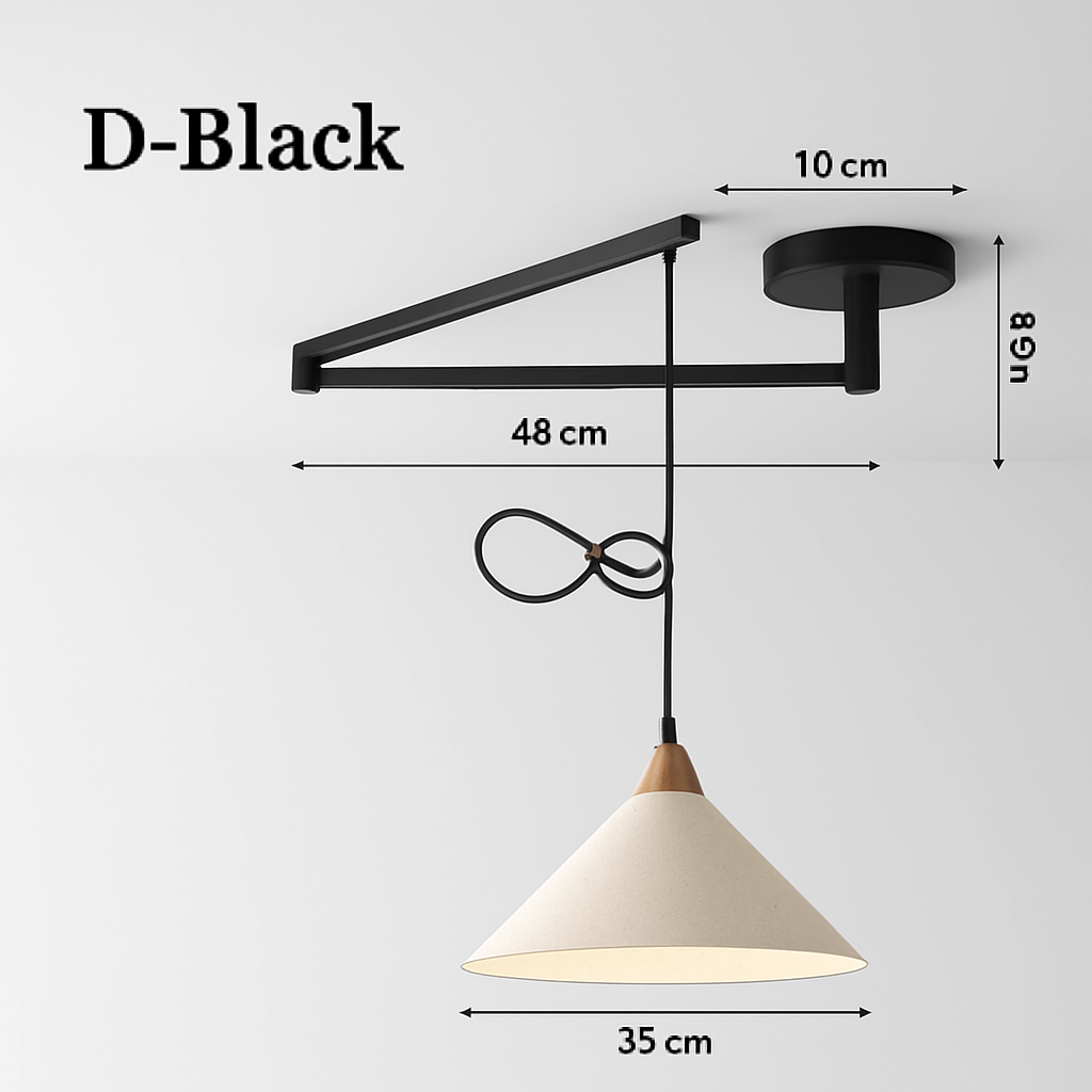 lustre à bras long rotatif réglable moderne pliable et rétractable