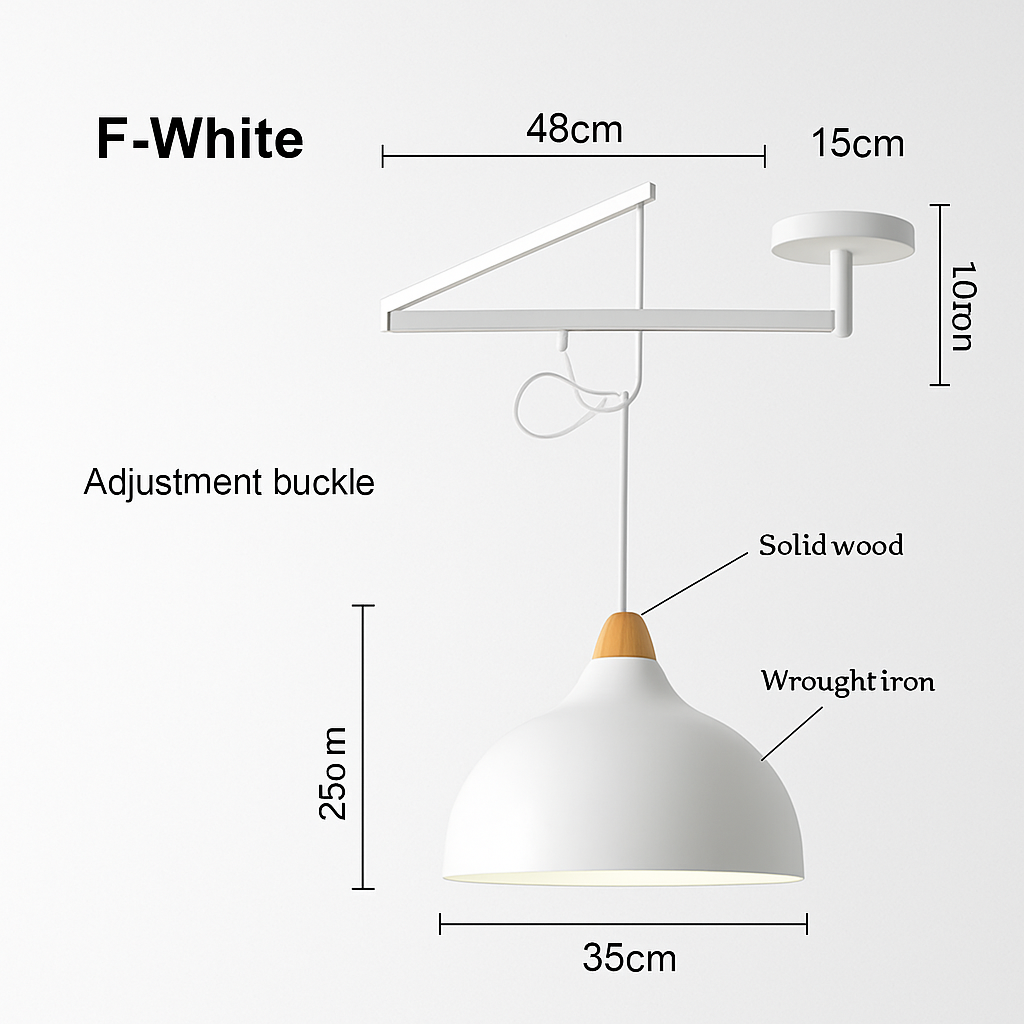 lustre à bras long rotatif réglable moderne pliable et rétractable