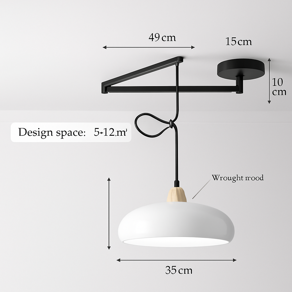 lustre à bras long rotatif réglable moderne pliable et rétractable