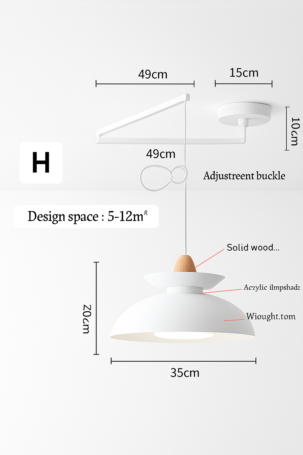 lustre à bras long rotatif réglable moderne pliable et rétractable