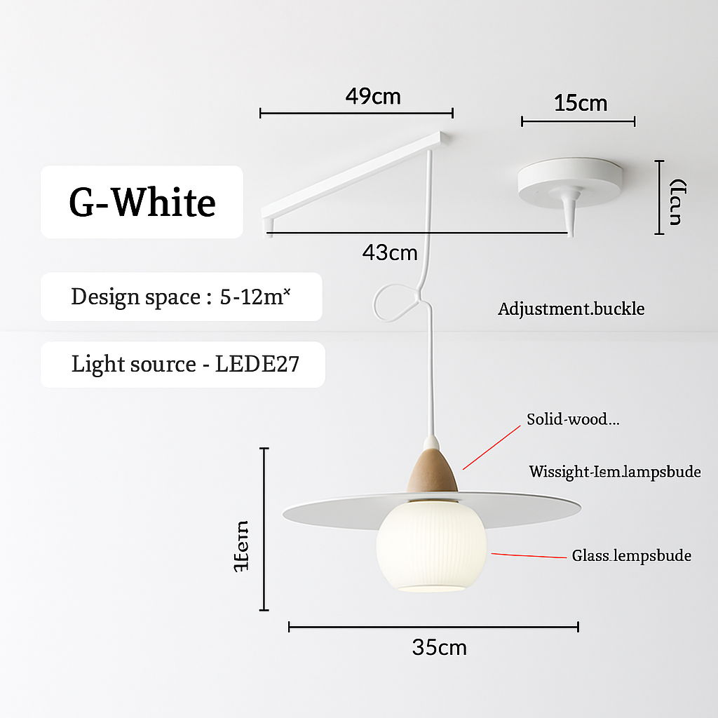 lustre à bras long rotatif réglable moderne pliable et rétractable