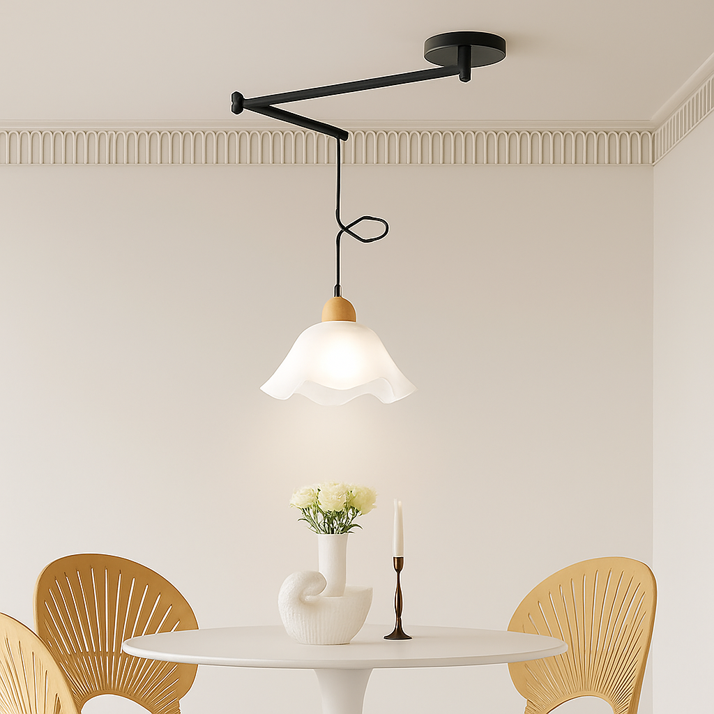 lustre à bras long rotatif réglable moderne pliable et rétractable