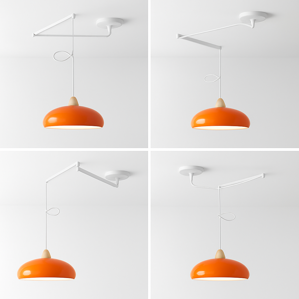 lustre à bras long rotatif réglable moderne pliable et rétractable