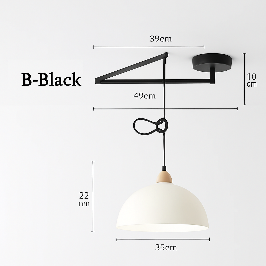 lustre à bras long rotatif réglable moderne pliable et rétractable