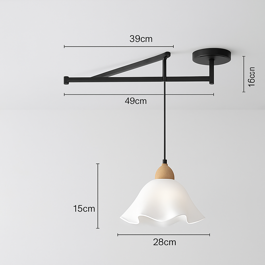 lustre à bras long rotatif réglable moderne pliable et rétractable