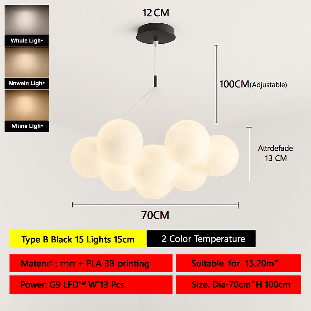 lustre bulle lumière pour salon chambre suspendues