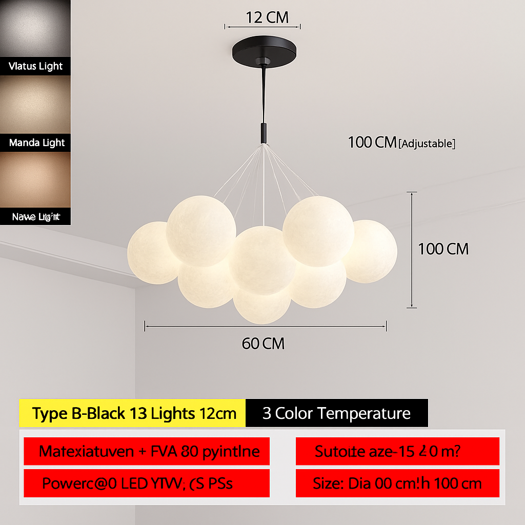 lustre bulle lumière pour salon chambre suspendues