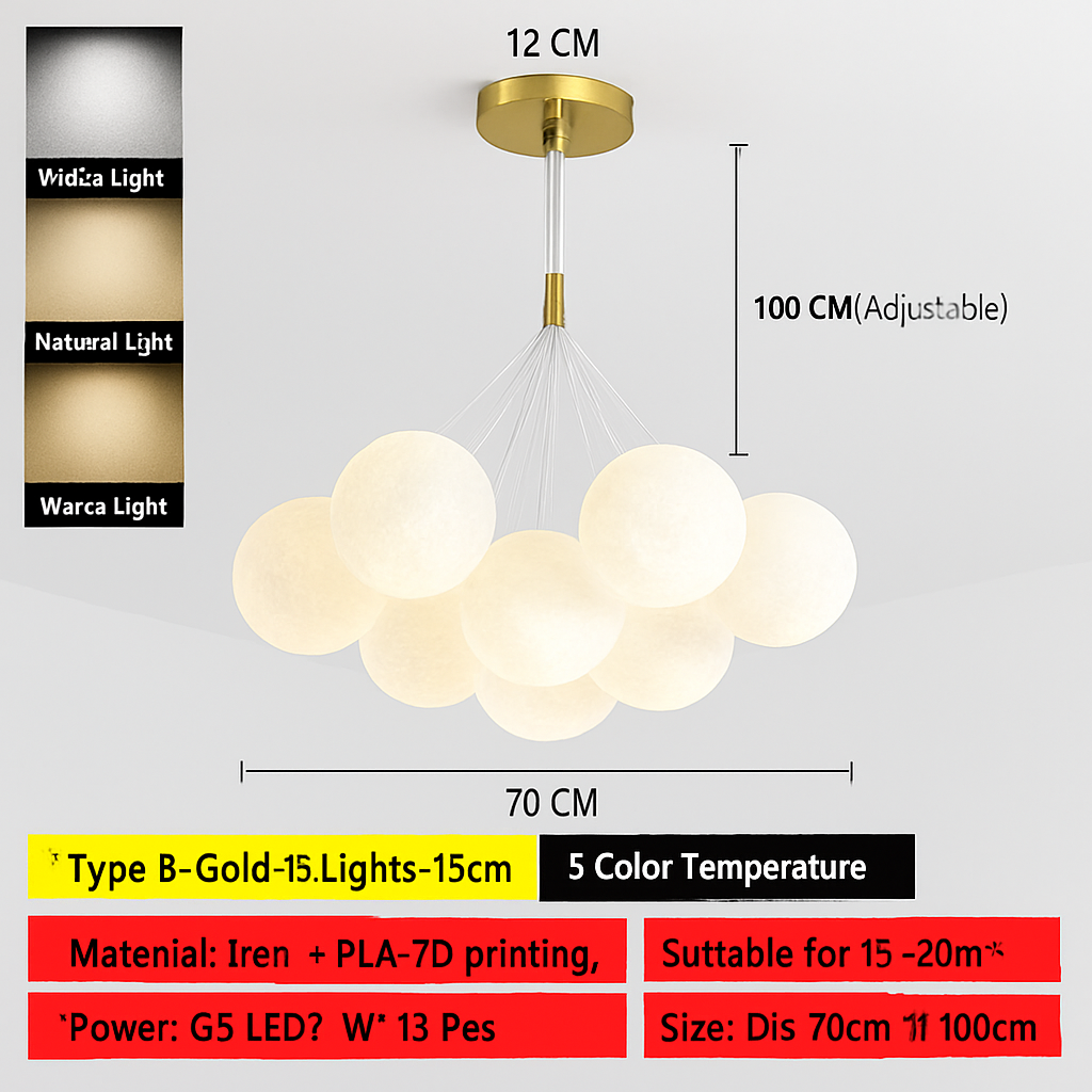 lustre bulle lumière pour salon chambre suspendues