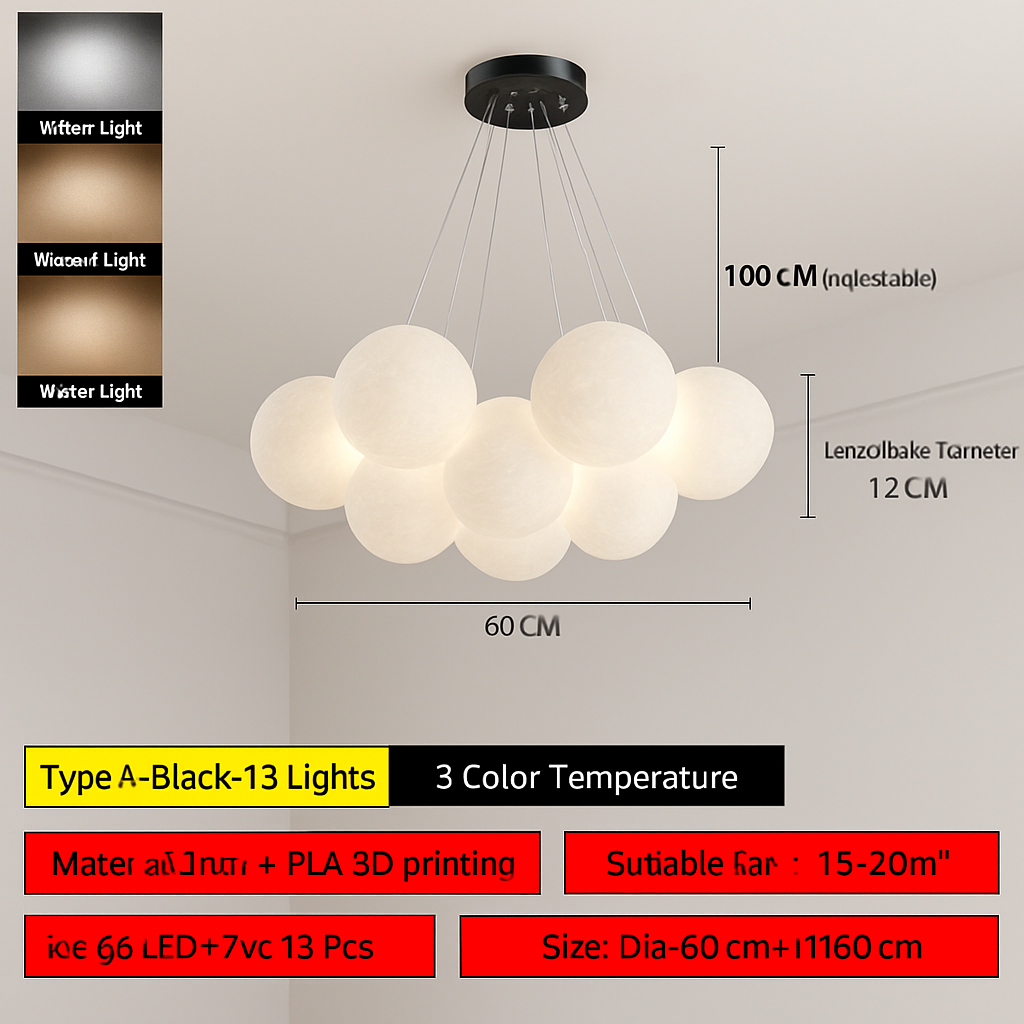 lustre bulle lumière pour salon chambre suspendues