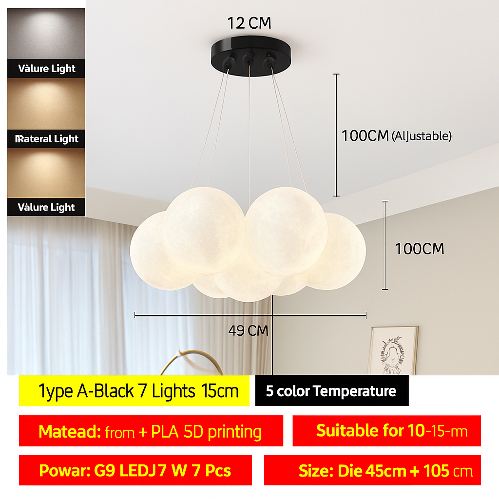 lustre bulle lumière pour salon chambre suspendues