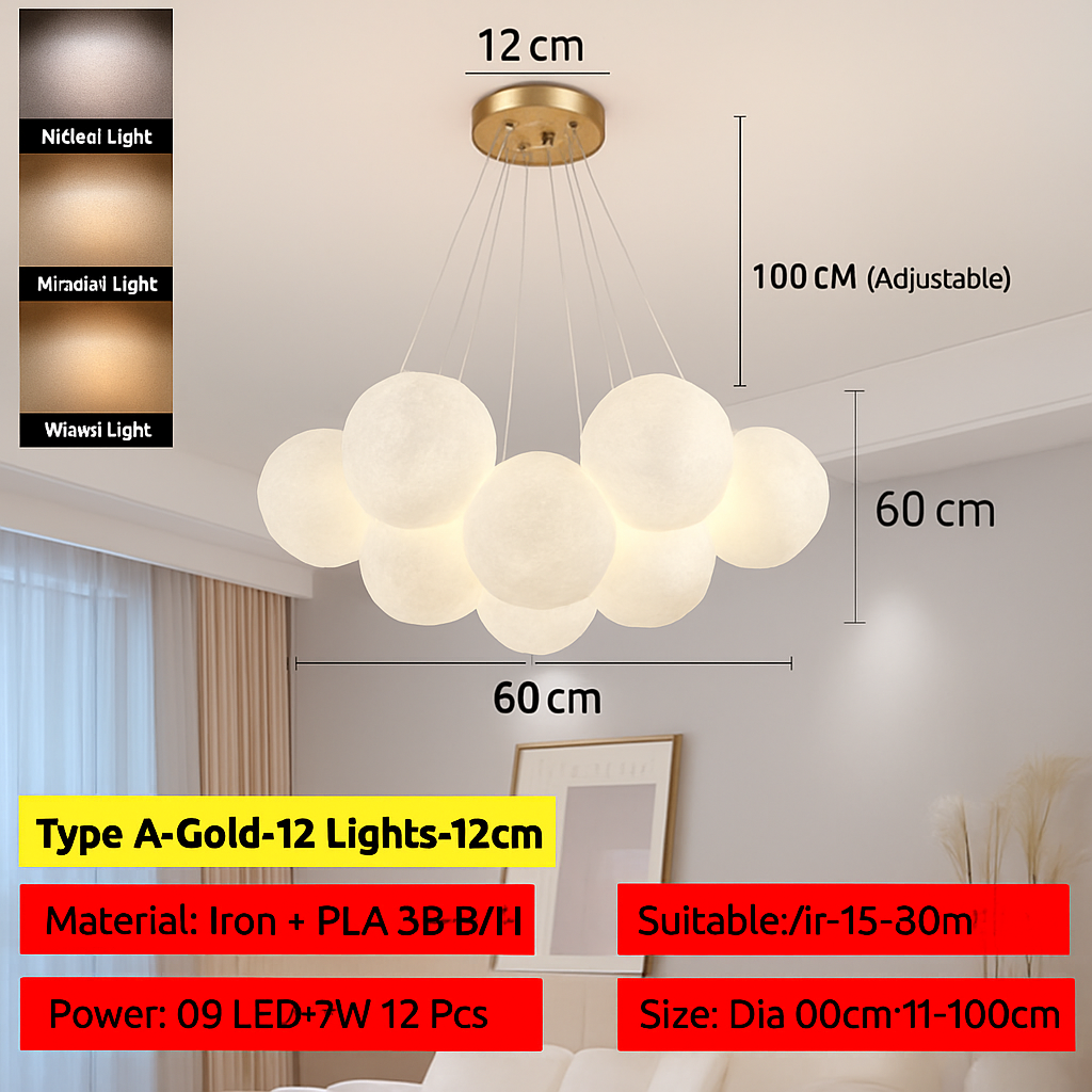 lustre bulle lumière pour salon chambre suspendues