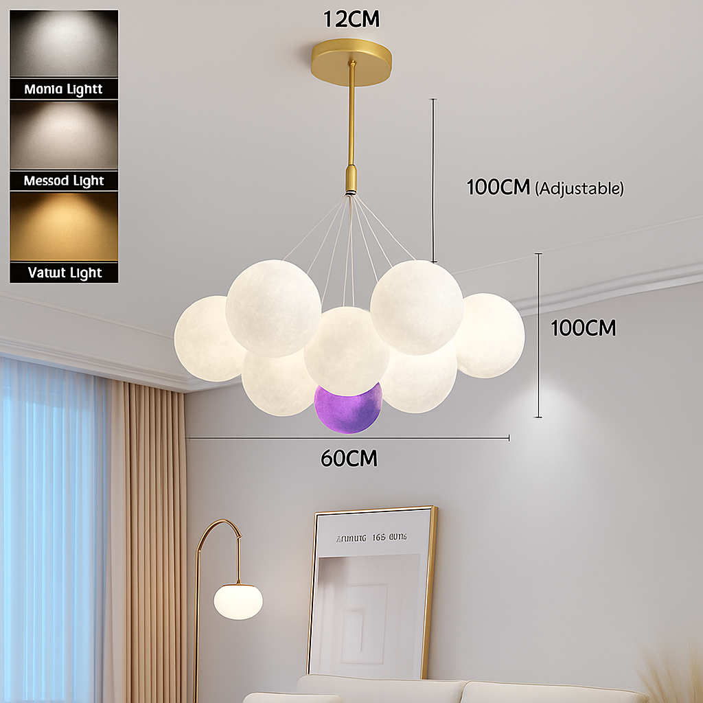 lustre bulle lumière pour salon chambre suspendues