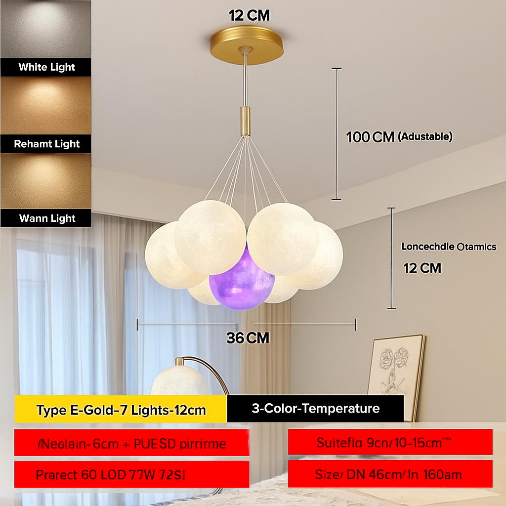 lustre bulle lumière pour salon chambre suspendues