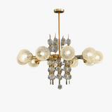 lustre à bulles classique en chrome doré tendance 2024 avec éclairage led