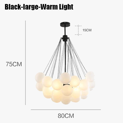 lustre à bulles de verre design nordique pour un intérieur moderne