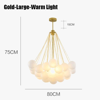 lustre à bulles de verre design nordique pour un intérieur moderne