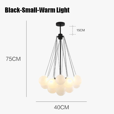 lustre à bulles de verre design nordique pour un intérieur moderne