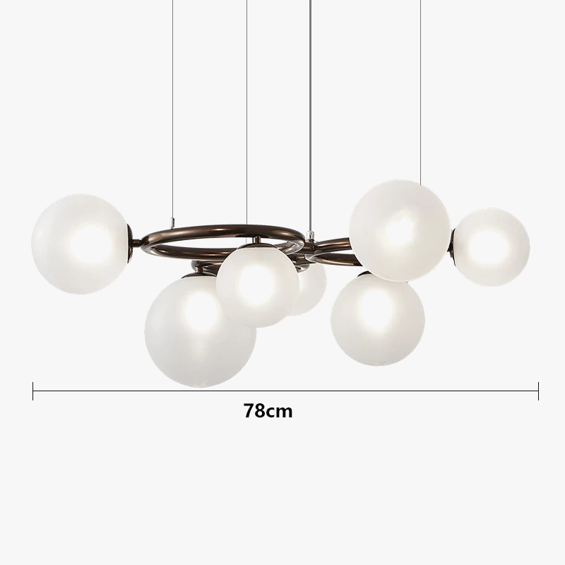 lustre à bulles de verre nordique pour décoration intérieure